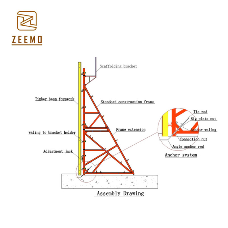 Деревянная опалубка Zeemo с одной боковой стенкой для подпорной стены